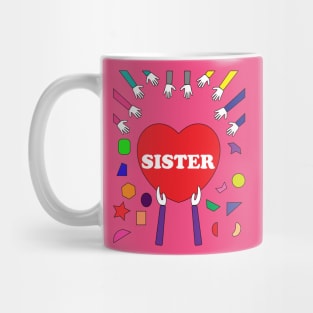 Sister gives her heart Mug